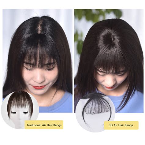 real hair bangs clip